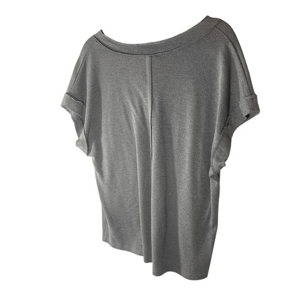 La Meil Large  Boho Lagenlook Women's Heathered Gray Statement Button Blouse - Picture 5 of 5